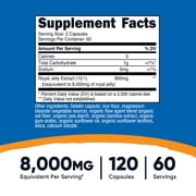 Nutricost Royal Jelly (8,000mg Equivalent) 120 Capsules - Royal Jelly Extract, GMO-Free, Gluten-Free, 60 Servings