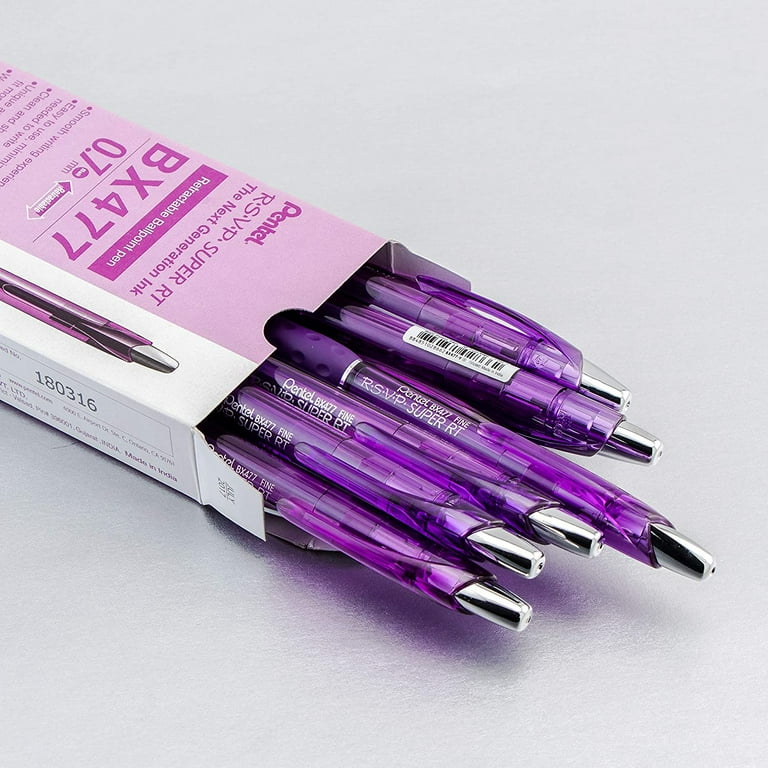 Pentel RSVP Super RT Ballpoint Pen, Fine, Violet Ink