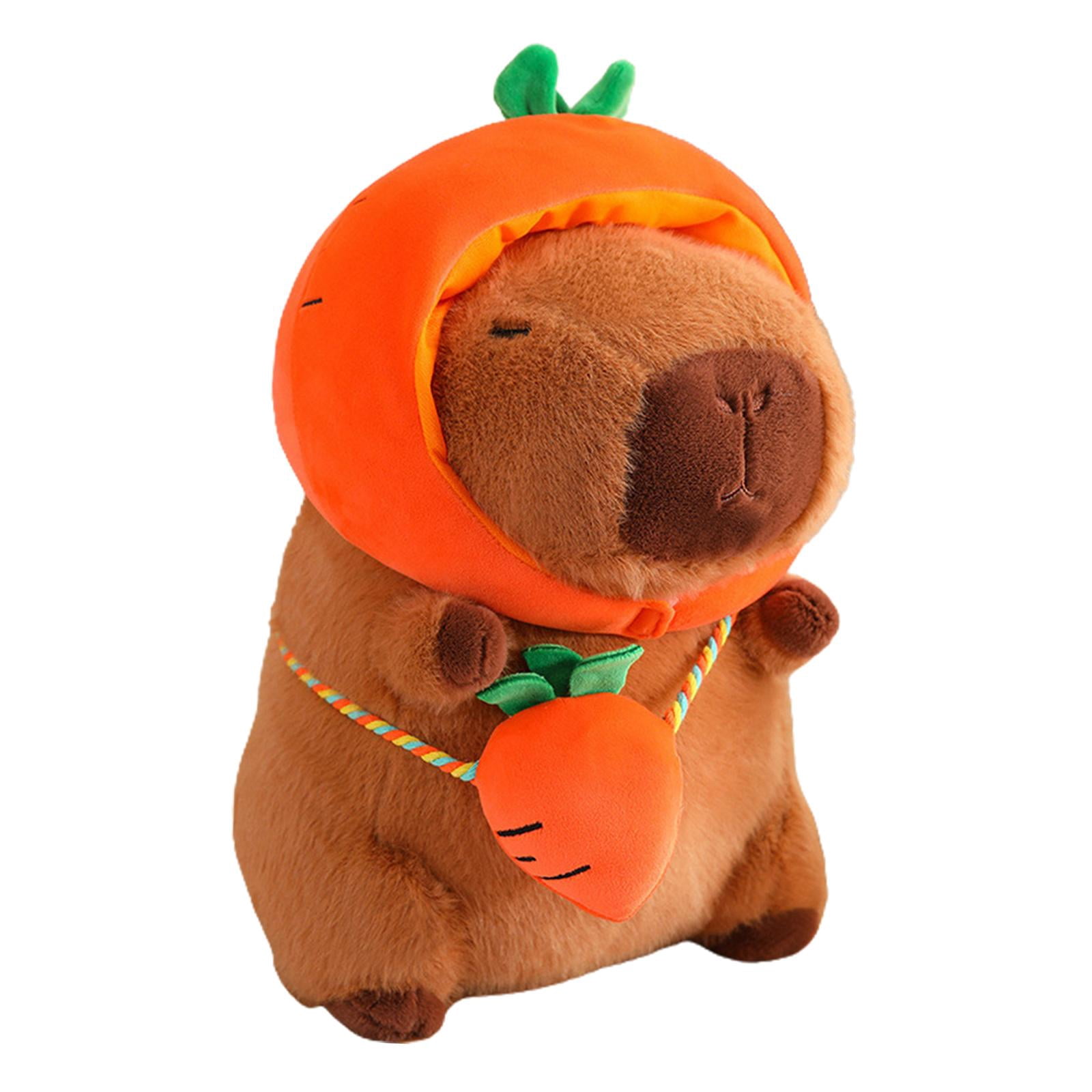 LeeQinersw Capybara Plush Toy Kids Room Decor Collectible Comfortable Cute Capybara Stuffed carrot 40cm