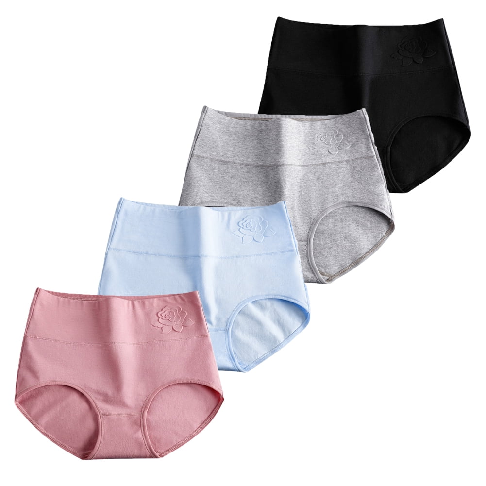 Baywell High Waist Tummy Control Panties for Women, Cotton Underwear No