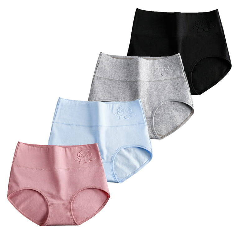 Xmarks High Waist Tummy Control Panties for Women, Cotton Underwear No Muffin  Top Shapewear Brief Panties 4 Pack 