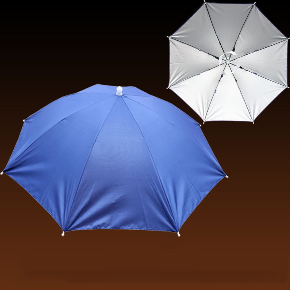 Foldable Sun Rain Umbrella Hat Outdoor Headwear Cap Brolly Novelty Head UK Wor 