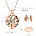thumbnail image 2 of Tree of Life Cremation Urn Necklace for Ashes - Hollow Keepsake Pendant Necklace Ashes Holder with Crystal Memorial Cremation Jewelry, 2 of 7