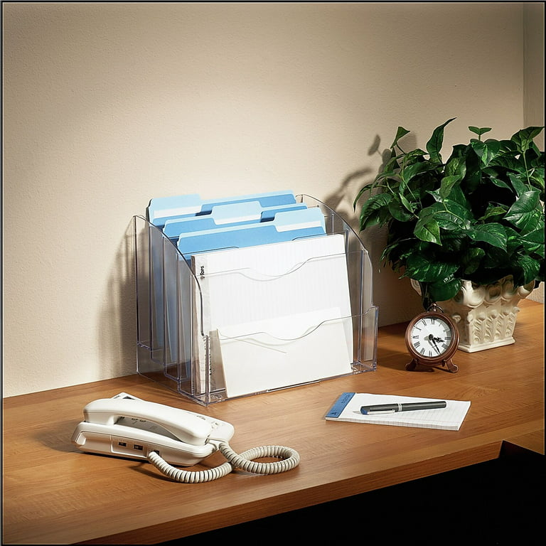 Rubbermaid® Optimizers Four-Way Organizer with Drawers, 6 Compartments, 2  Drawers, Plastic, 10 x 13.25 x 13.25, Clear