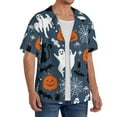 thumbnail image 2 of Honeii Halloween for Men's Short-Sleeved Button-Up Collared Shirt Featuring A Pocket, Perfect for Beach Vacations, And Travel Adventures.-Large, 2 of 5
