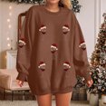 thumbnail image 2 of larppty Women Oversized Long Sleeve Christmas Sweatshirts Crewneck Loose Teen Girl Pullover Top 2025 Fall Y2K Trendy Outfits (Brown, S), 2 of 8