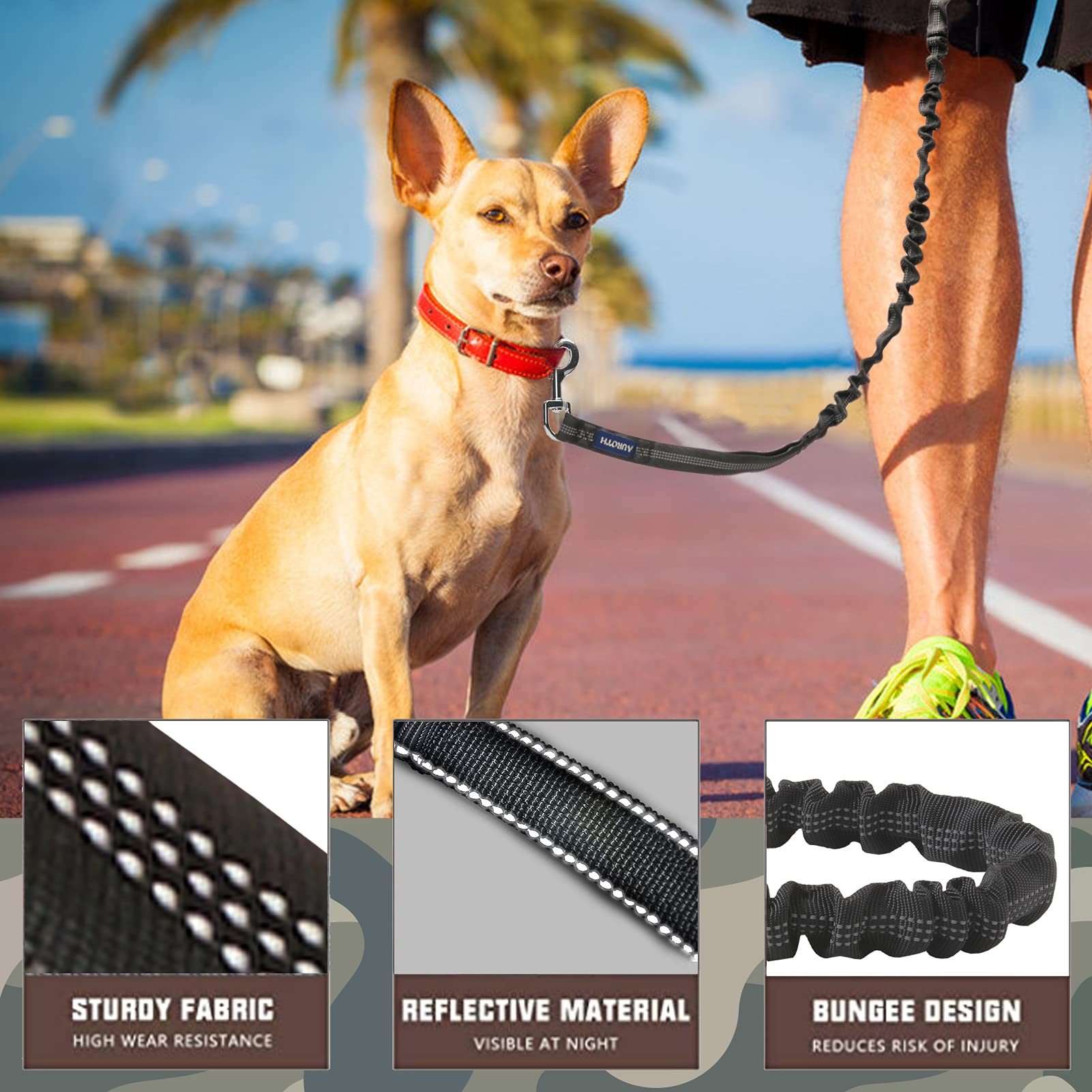 Auroth 6ft Tactical Bungee Dog Leash with Double Handle photo 6