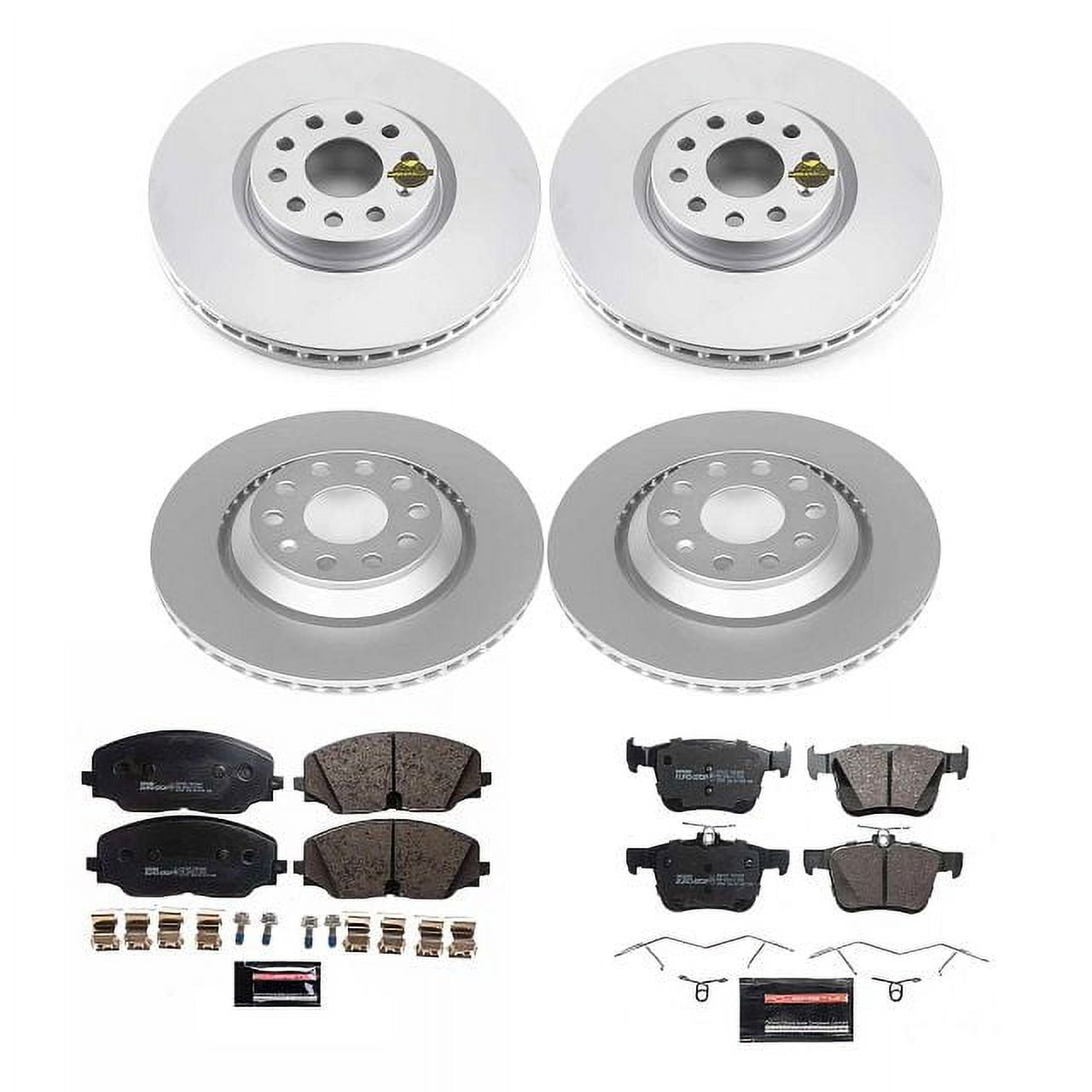 Power Stop Front and Rear Euro-Stop ECE-R90 Certified Brake Pad and Rotor Kit ESK8118