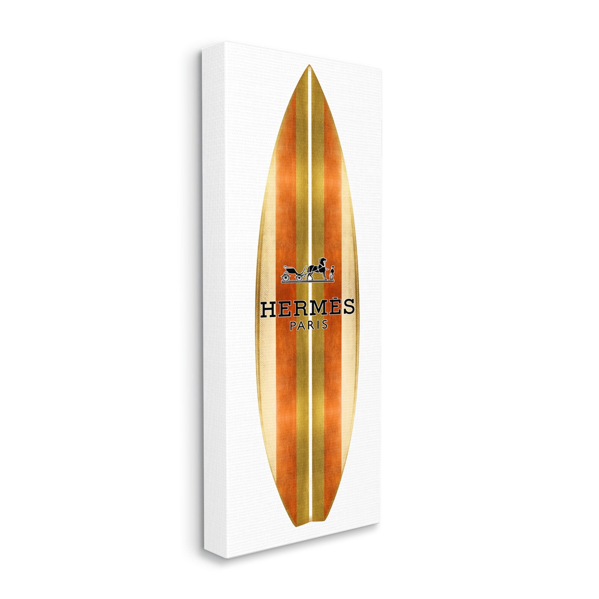 Stupell Industries Sleek Fashion Stripes Glam Designer Emblem Surfboard Canvas Wall Art, 13 x 30, Design by Madeline Blake