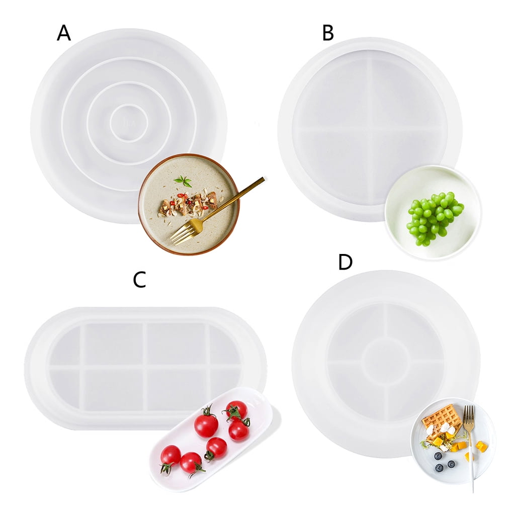 Silicone Large Soap Dish Resin Mold Oval Round Tray Molds DIY Jewelry Tray Molds