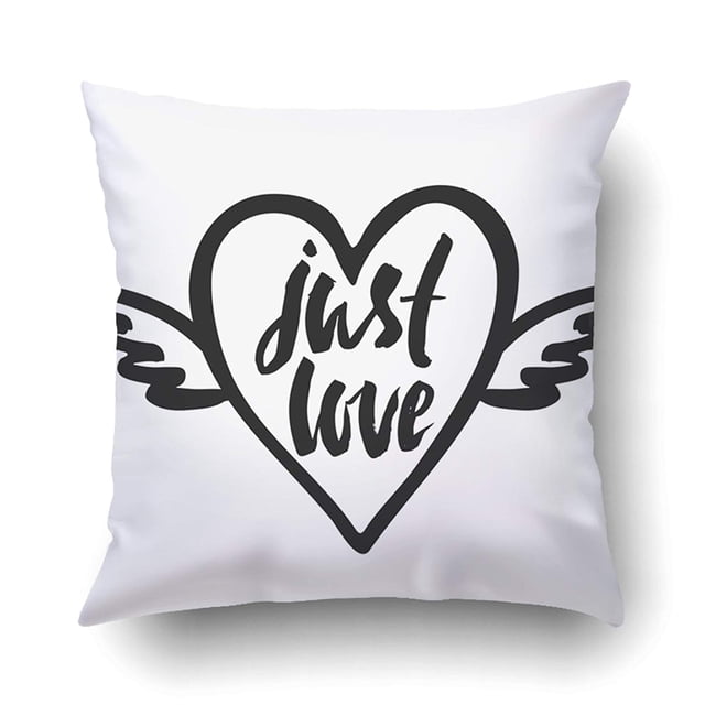 ABPHQTO Just Love Cita inspiradora sobre la felicidad Frase de caligrafía moderna Funda de almohada Funda de cojín 40x40 cm