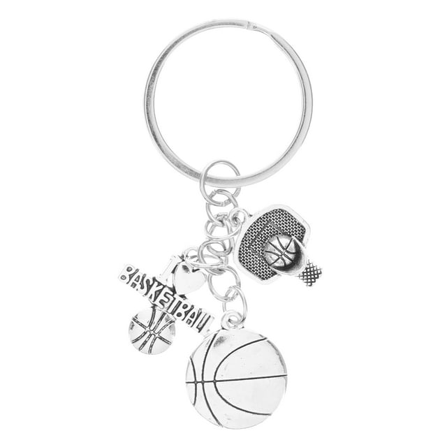 SHISUYAN 1pc Basketball Theme Keychain Alloy Keyring Fashionable Gift Hanging Pendant Ornament