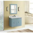 thumbnail image 2 of Bellaterra Home 31" Single wall mount vanity in Aqua Blue finish top with White quartz and rectangle sink, 2 of 7