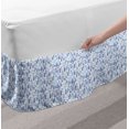 thumbnail image 2 of Blue and White Bed Skirt, Watercolor Style Herbs Fresh Nature Meadow Field Pattern, Elastic Bedskirt Dust Ruffle Wrap Around for Bedding Decor, 4 Sizes, Violet Blue Baby Blue, by Ambesonne, 2 of 2