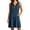 Navy, variant on Kukoosong Women's Sleeveless Embroidered Tank Dress with Pockets, V-Neck Button Front Mini Casual Loose Flowy A-Line Tunic Dress, Summer Beach Boho Dress