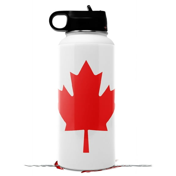 Skin Wrap Decal compatible with Hydro Flask Wide Mouth Bottle 32oz Canadian Canada Flag (BOTTLE NOT INCLUDED)