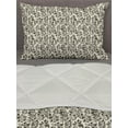 thumbnail image 3 of Leaves Comforter & Sham Bedding Set, Monochrome Abstract Nature Flourish Flowers Swirls and Curved Motifs Vintage, 3 pcs Duvet Set Microfiber Filling Quilt, 5 Sizes, Cream Dark Taupe, by Ambesonne, 3 of 4