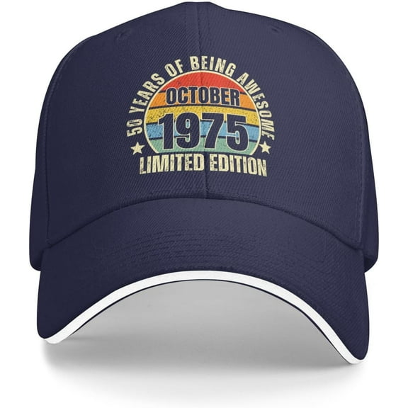 50yr Birthday October 1975 Limited Edition 50th Hat Baseball Cap