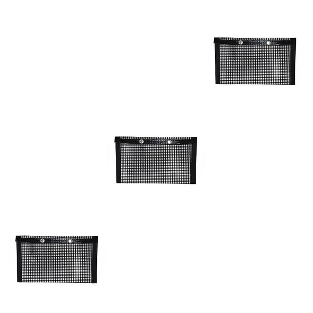 Transemion Sac de Grillage pour Barbecue Antiadhésif Résistant à la Chaleur Pochette Réutilisable Lavable Accessoires de Grillage Extérieur Noir 22x27cm 3Ensemble