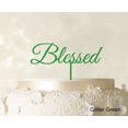 thumbnail image 1 of Monogram Cake Topper Personalized Glitter Green Cake Topper Color Option Available 5-7 Inches Wide, 1 of 1