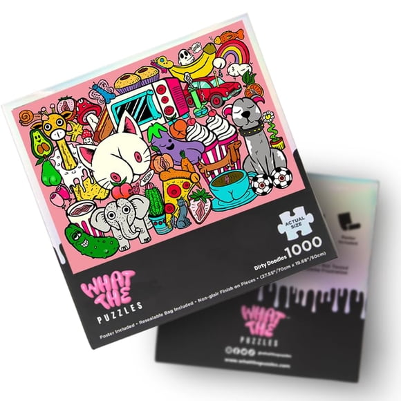 What The Puzzles - Challenging Jigsaw Puzzles 1000 Pieces Difficult Brain Teaser Puzzles for Adults (Funny Doodle)