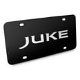 thumbnail image 2 of Nissan Juke 3D Silver Brush Metal Look Logo Black Stainless Steel License Plate, 2 of 5