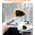 thumbnail image 2 of Windshield Window Cleaner Tool, Windshield Cleaner Car Windshield Cleaning Tool with Reusable Microfiber Pads Glass Wiper Kit with Extendable Handle Washable Microfiber Car Window Cleaner (Orange), 2 of 7