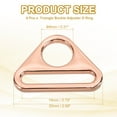 thumbnail image 2 of Uxcell Triangle Buckle Adjuster D Ring, Metal Triangle Buckles with Bar Swivel Clip for Purse Bag Straps Loop Dog Tag Clip Rose Gold 0.75 Inch, 2 of 7