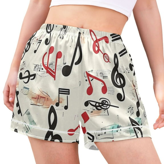 ALAZA Musical Note Women's Pajama Lounge Shorts Bottoms Sleep Short M