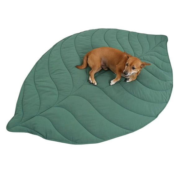 ZDM 50x45 Inch Leaf Shaped Cotton Dog Blanket, Extra Large Pet Blanket for Small Medium Large Dogs, Machine Washable Puppy Mat for Couch Protection, Soft Plush Dog Bed for Furniture, Sofa, Floor
