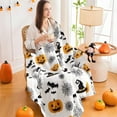 thumbnail image 6 of Halloween Throw Blanket - Flannel Ghost Pumpkin Bed Cover Seasonal Decor Gift for Horror Movie Fans Cozy Accent(B), 6 of 6