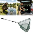 thumbnail image 1 of All in Triangular Landing Net for • Handle Mesh Net for Freshwater Saltwater Angling, 1 of 6