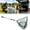Green, variant on 50cm Triangular Fishing Landing Net, Telescopic Aluminum Pole with Rubber Non-Slip Grip, Black Foldable Mesh Head for Freshwater & Saltwater Angling Gear