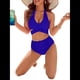 thumbnail image 2 of Traje de Baño de Dos Piezas con Control de Abdomen para Mujer, Bikini de Cintura Alta, 2025 Azul M, 2 of 8