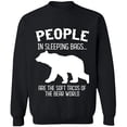 thumbnail image 2 of OXI Crewneck Sweatshirt - The Bear World, Basic Casual Sweatshirts for Men's and Women Fleece Sweatshirt Long Sleeve - Black Medium, 2 of 2
