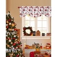 thumbnail image 4 of Merry Christmas Tie Up Valances Curtain, Red Plaid Tree Snowflakes Elk Adjustable Rod Pocket Short Window Treatment Tie Up Curtains Valances for Kitchen Living Room Bathroom 42x12 Inches, 4 of 9