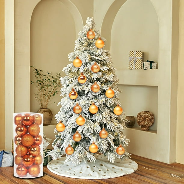 Uuiauoio Shatterproof Christmas Tree Ornaments Set Plastic Hanging Baubles for Holiday Party Decorations