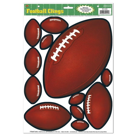 UPC 034689544456 product image for Beistle 12   x 17   Football Clings 84/Pack 54445 | upcitemdb.com