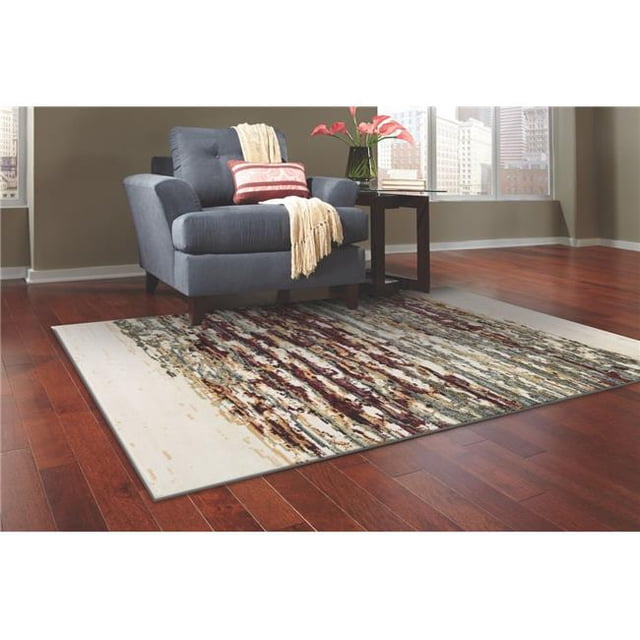 L Baiet RS711M46 Iris Modern Rug, Multi Color - 4 x 6 ft.