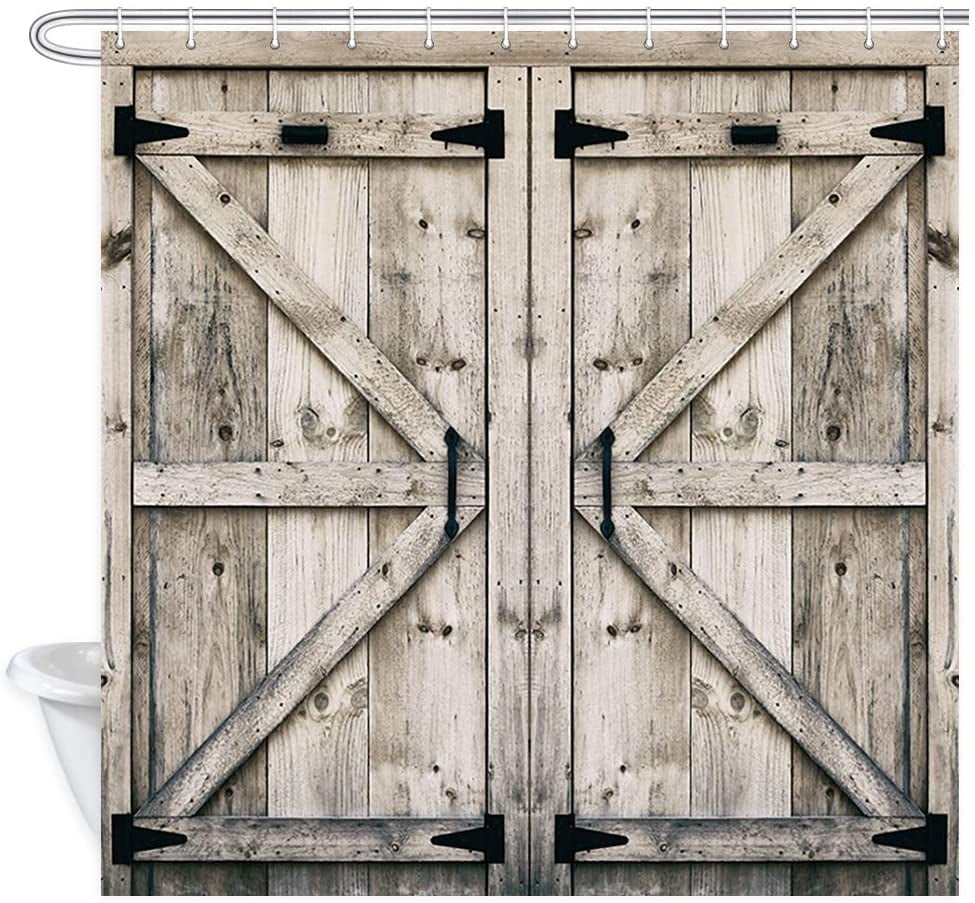 Old Barn Door Shower Curtain Wooden Barn Door Garage Door Rustic Shower Curtain 