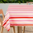 thumbnail image 3 of ZOPZO Waterproof Rectangle Tablecloth, Pink, 60W x 102L Inch, for Dining Room, Kitchen or Party Table, Striped Design, 3 of 9