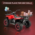 thumbnail image 5 of VIBESPARK 24V Ride on ATV for Kids Ages 3-6, 200W Four Wheeler Quad with 3.2 mph Max Speed, Colorful LED Lights, Music, 2 Storage Spaces, Ride On Toys for Boys Girls, Red, 5 of 7