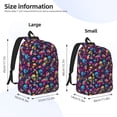 thumbnail image 4 of Naloa Canvas Backpack for Men Women rainbow color mushroom Skull Print Rucksack Casual Travel Daypack Large and Small Durable College Tote Satchel Bookbag for Teens, 4 of 8