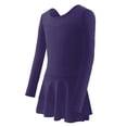 thumbnail image 3 of BFHHYA Girls Ballet Leotards Long Sleeve Round Neck Ballet Dress Casual Solid Color Chiffon Skirt Leotard for Girls 3-15 Years, 3 of 6