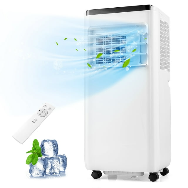 Gymax Portable Air Conditioner 8000 BTU Floor AC Unit Fan & Dehumidifier w/ 24H Timer 2 Fan Speeds