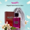 thumbnail image 4 of Hope Homme for Men - 100ml Eau De Parfum Spray for Men - Spicy Floral & Intense Fragrance Warm Scent Lasts All Day Long Includes NovoGlow Carrying Pouch Gift for Men for All Occasions, 4 of 7