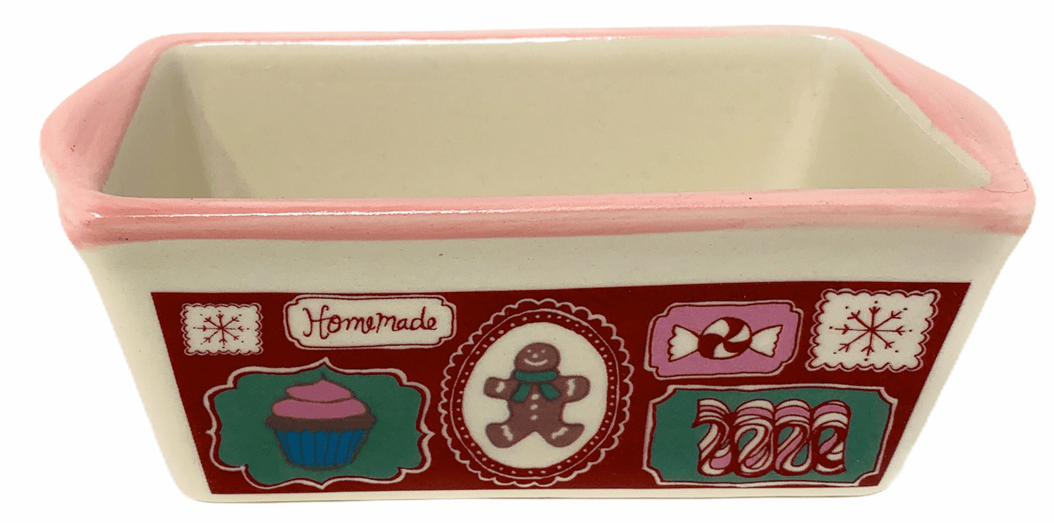 Northeast Home Goods Christmas Holiday Stoneware Mini Loaf Pan