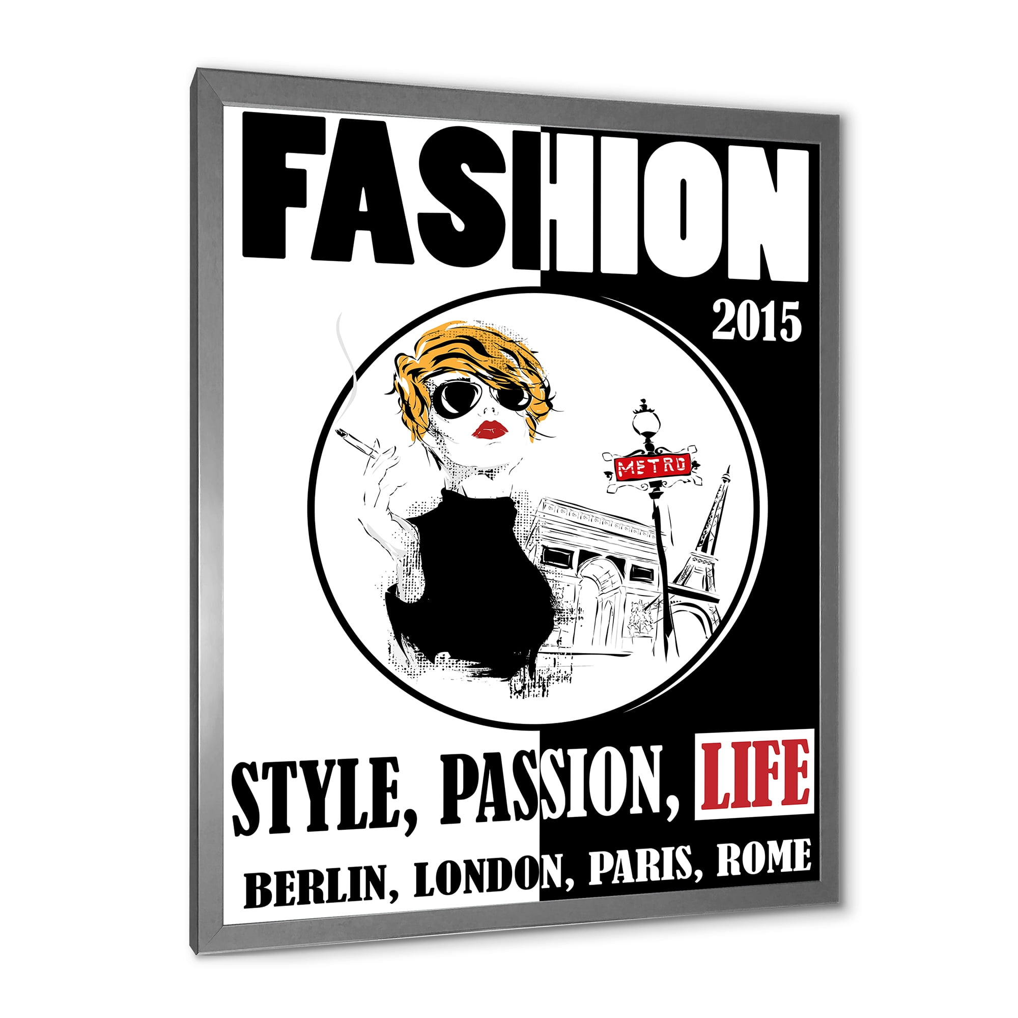 Designart 'Style Passion Life Fashion Woman I' Vintage Framed Art Print