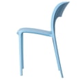 thumbnail image 3 of Modern Plastic Outdoor Dining Chair with Open Curved Back, Blue, 3 of 7
