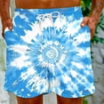 thumbnail image 6 of lcziwo Big and Tall Beach Shorts for Men Boho Swim Trunks Tie Dye Prints Drawstring Waist Shorts Hawaiian Vacation Bathing Suits Lightening Sales Light Blue L, 6 of 8